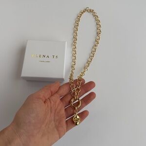 535 Gold Chunky Chain Necklace with Pendant